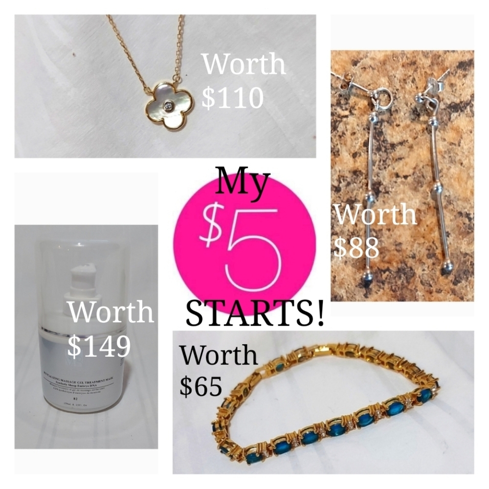 $5 Starts FRI Psh Shw JEWELRY & SKIN CARE!